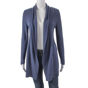 Jennifer Tyler Womens Blue Shawl Neck Cardigan Long Sleeve Size L